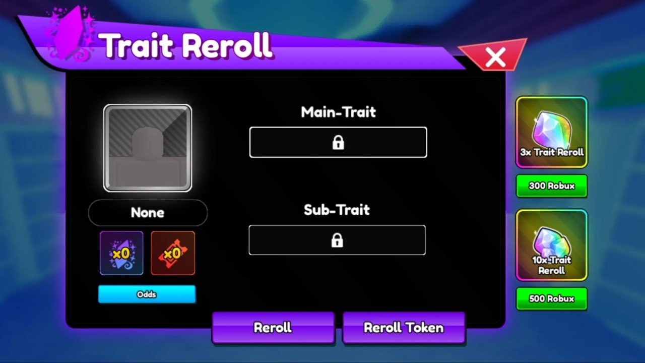 Trait Rerolls in Anime Rangers X