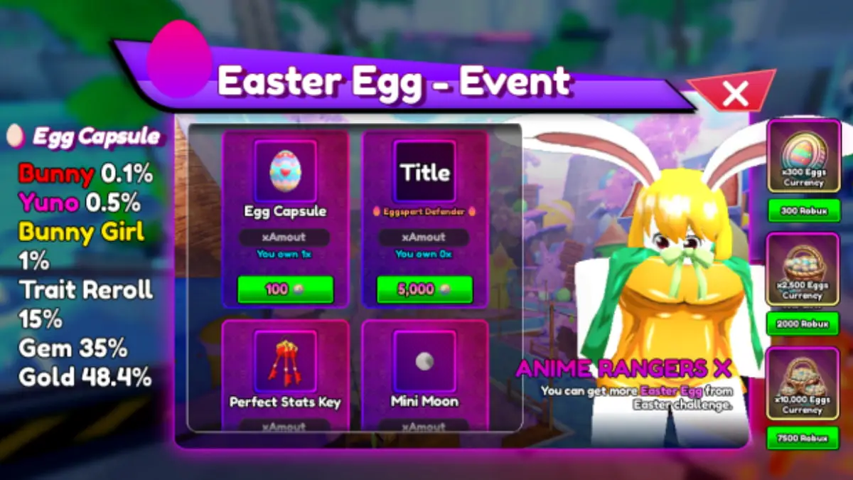 Anime Rangers X Easter Event Shop